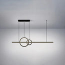 DecorBites™ Minimalistic Acrylic LED Suspension Light for Dining Room - Linear and Ring Island Lamp in Black