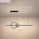 DecorBites™ Minimalistic Acrylic LED Suspension Light for Dining Room - Linear and Ring Island Lamp in Black