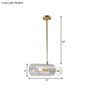 DecorBites™ Minimalistic Brass Pendant Light with Translucent Glass Shade for Dining Table
