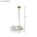 DecorBites™ Minimalistic Brass Pendant Light with Translucent Glass Shade for Dining Table