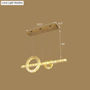 DecorBites™ Minimalistic LED Pendant Lighting Fixture with Beveled Cut Crystal Linear and Ring Hanging Design - Clear