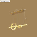 DecorBites™ Minimalistic LED Pendant Lighting Fixture with Beveled Cut Crystal Linear and Ring Hanging Design - Clear