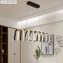 DecorBites™ Minimalistic Metal LED Island Light Fixture in Black for Dining Room Ceilings