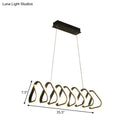DecorBites™ Minimalistic Metal LED Island Light Fixture in Black for Dining Room Ceilings