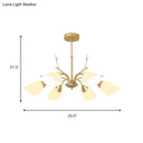 DecorBites™ Modern 3/6 Bulbs Gold Hanging Chandelier with White Glass Shade
