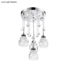 DecorBites™ Modern 4-Head Crystal Shade Flower Ceiling Light Fixture - Chrome Finish Multi-Pendant