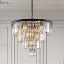 DecorBites™ Modern 4-Tier Black Crystal Chandelier