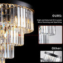 DecorBites™ Modern 4-Tier Black Crystal Chandelier
