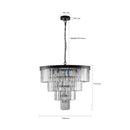 DecorBites™ Modern 4-Tier Black Crystal Chandelier