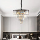 DecorBites™ Modern 4-Tier Black Crystal Chandelier