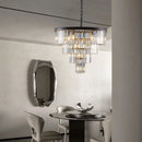 DecorBites™ Modern 4-Tier Black Crystal Chandelier
