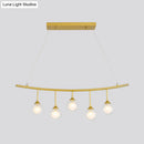 DecorBites™ Modern 5-Bulb Gold Island Pendant Light with Clear Glass Shade