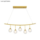 DecorBites™ Modern 5-Bulb Gold Island Pendant Light with Clear Glass Shade
