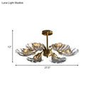 DecorBites™ Modern 6-Bulb Shell Glass Ceiling Light in Brass for Bedroom