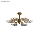 DecorBites™ Modern 6-Bulb Shell Glass Ceiling Light in Brass for Bedroom
