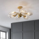 DecorBites™ Modern 6-Bulb Shell Glass Ceiling Light in Brass for Bedroom