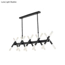 DecorBites™ Modern Acrylic Tube Island Pendant Light - 16/20 Lights - Black/White/Gold - Dining Room Ceiling Lighting