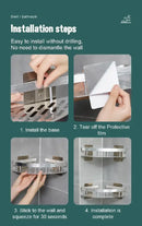 DecorBites™ Modern Aluminum Bathroom Corner Caddy Shelf