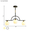 DecorBites™ Modern Arched Island Pendant Light with Clear/White Glass and Black/Brass Finish - 3 Lights