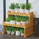 DecorBites™ Modern Bamboo 2-Tier Plant Display Stand