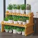 DecorBites™ Modern Bamboo 2-Tier Plant Display Stand