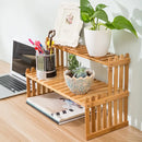 DecorBites™ Modern Bamboo 2-Tier Plant Display Stand