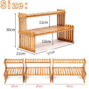 DecorBites™ Modern Bamboo 2-Tier Plant Display Stand