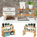DecorBites™ Modern Bamboo 2-Tier Plant Display Stand