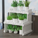 DecorBites™ Modern Bamboo 2-Tier Plant Display Stand