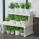 DecorBites™ Modern Bamboo 2-Tier Plant Display Stand