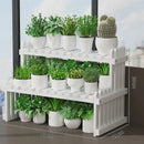 DecorBites™ Modern Bamboo 2-Tier Plant Display Stand