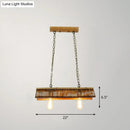 DecorBites™ Modern Bamboo Island Pendant Light Fixture with Triangle Roof Design - Wood Ceiling Lighting