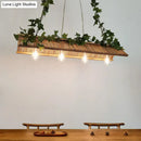 DecorBites™ Modern Bamboo Island Pendant Light Fixture with Triangle Roof Design - Wood Ceiling Lighting