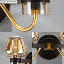 DecorBites™ Modern Black Amber Glass Wall Lamp - 2-Light Mushroom Sconce Light Fixture for Living Room
