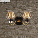 DecorBites™ Modern Black Amber Glass Wall Lamp - 2-Light Mushroom Sconce Light Fixture for Living Room