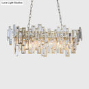DecorBites™ Modern Black and Gold Oval Pendant Lamp with Crystal Accents and Island Lighting Functionality