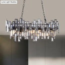 DecorBites™ Modern Black and Gold Oval Pendant Lamp with Crystal Accents and Island Lighting Functionality