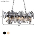 DecorBites™ Modern Black and Gold Oval Pendant Lamp with Crystal Accents and Island Lighting Functionality