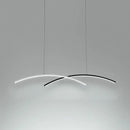 DecorBites™ Modern Black and White Arc Ceiling LED Island Light for Living Room