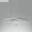 DecorBites™ Modern Black and White Arc Ceiling LED Island Light for Living Room