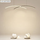 DecorBites™ Modern Black and White Arc Ceiling LED Island Light for Living Room