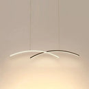 DecorBites™ Modern Black and White Arc Ceiling LED Island Light for Living Room