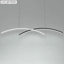 DecorBites™ Modern Black and White Arc Ceiling LED Island Light for Living Room
