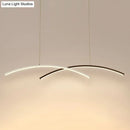 DecorBites™ Modern Black and White Arc Ceiling LED Island Light for Living Room
