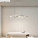 DecorBites™ Modern Black and White Arc Ceiling LED Island Light for Living Room
