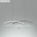 DecorBites™ Modern Black and White Arc Ceiling LED Island Light for Living Room