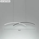 DecorBites™ Modern Black and White Arc Ceiling LED Island Light for Living Room
