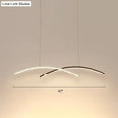 DecorBites™ Modern Black and White Arc Ceiling LED Island Light for Living Room