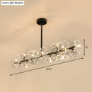 DecorBites™ Modern Black Crystal Bead Blossom Island Lamp - Stylish 16 Bulb Dining Table Pendant Light