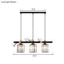 DecorBites™ Modern Black Cylinder Island Light Pendant with Crystal Accents - 3 Lights